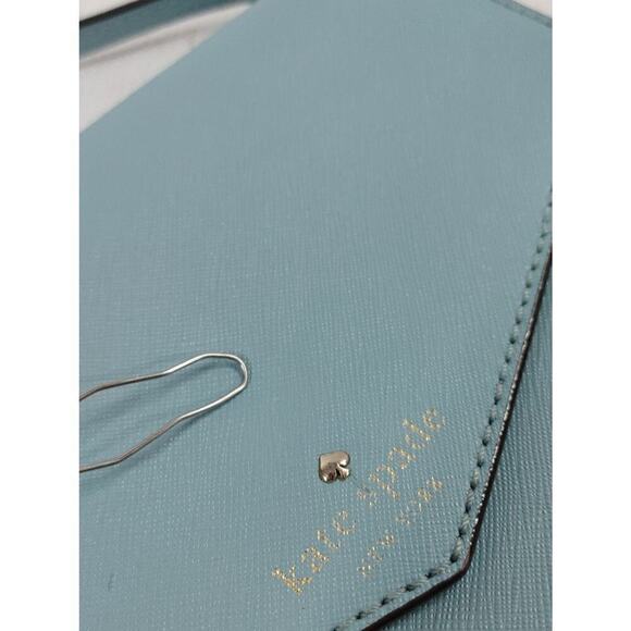 Kate Spade Monday Crossbody Bag Blue Leather Envelope - Picture 16 of 16